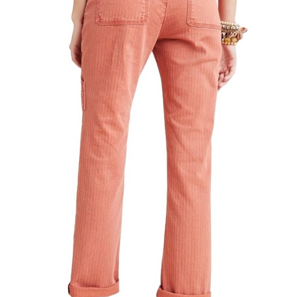 Anthropologie High Rise Utility Carpenter Pants Salmon
